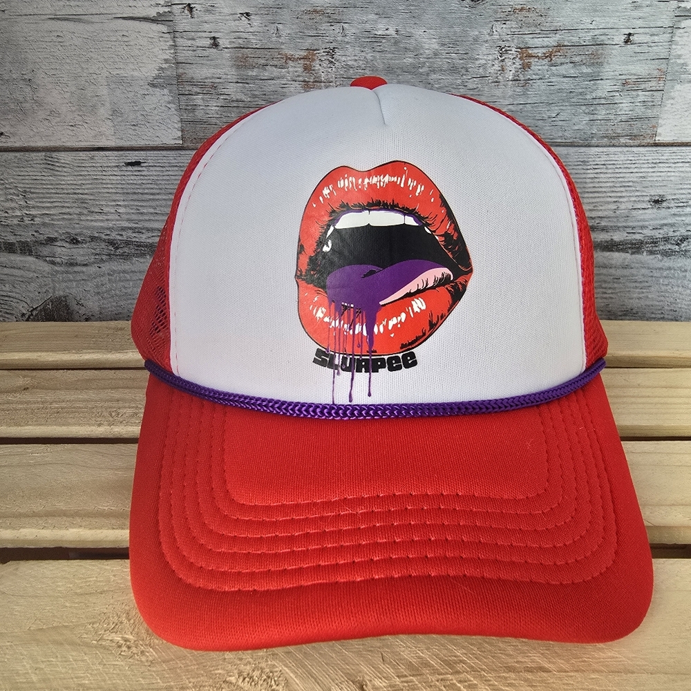 Slurpee Mesh Trucker Hat Seductive Fantasy Lips Snapback One Size
